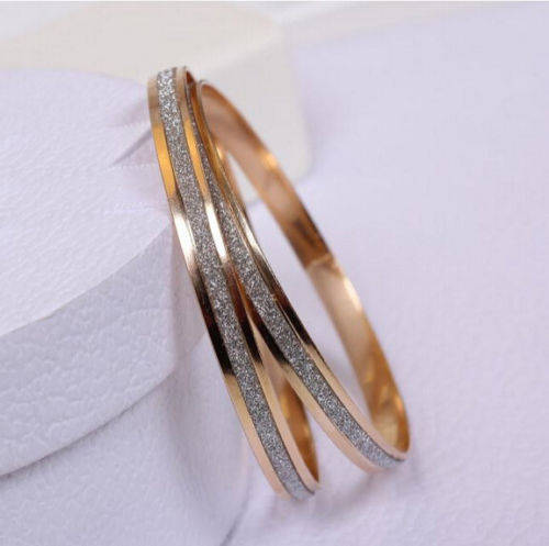 Ladies Elegant 18K Yellow Gold Plated Bangle Set ( 2x 18K Gold Plated Bangles)